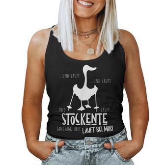 Mallard Duck Silhouette Läuft Bei Mir Nordic Walking Fun Tank Top Frauen - Geschenkecke