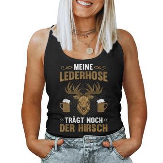 'Meine Lederhosen Hirsch Beer Alcohol Sauf Suff Party Saying Tank Top Frauen - Geschenkecke