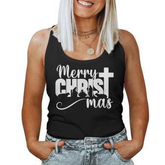 Merry Christ Mas Christian Christmas Jesus Christmas Family Women Tank Top - Thegiftio UK