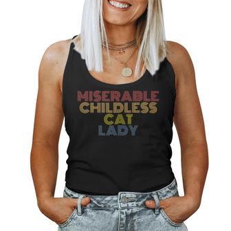 Miserable Childless Cat Lady Retro Vintage Women Tank Top - Thegiftio UK