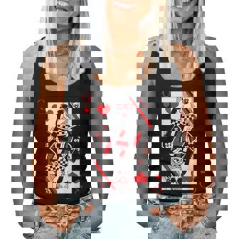 Modern Cool Queen Of Hearts Valentines Day Cool V-Day Women Tank Top - Thegiftio UK