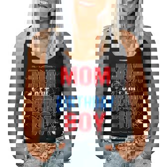 Mom Of The Birthday Boy Matching Family Spider Web Women Tank Top | Seseable UK