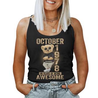 October 46Th Birthday 1978 Awesome Teddy Bear Women Tank Top - Thegiftio UK