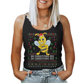 Oh Christmas Bee Keeper Honey Beekeeper Ugly Xmas Sweater Women Tank Top - Thegiftio UK