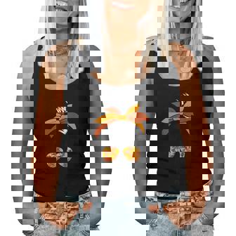 One Thankful Mama Thanksgiving Autumn Women's Messy Bun Women Tank Top - Monsterry