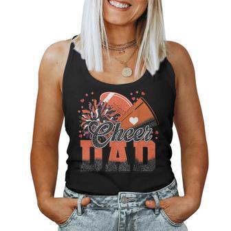 Orange Football Cheer Dad For Vintage Cheerleader Women Tank Top - Thegiftio UK