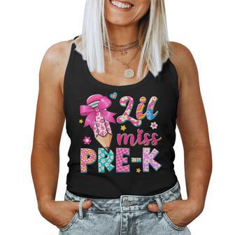 Pencil Bow Lil Miss Pre-K Pre-K Back To School Women Tank Top - Thegiftio UK
