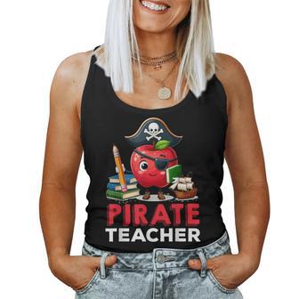 Pirate Teacher Fun Apple Pencil Classroom Women Tank Top | Mazezy