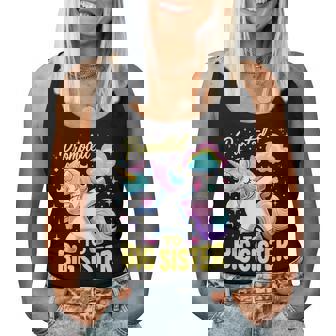 Promoted To Big Sister Dabbing Unicorn Older Sister Women Tank Top | Seseable UK