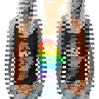Rainbow Ghost Lgbt Gay Pride Lesbian Halloween Costume Women Tank Top - Thegiftio UK