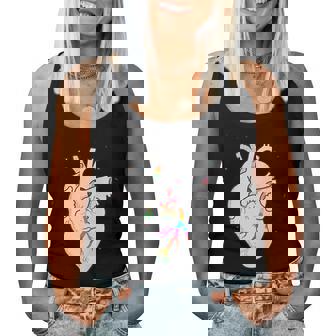 Rainbow Pride Lgbt Anatomical Heart In Chest Pocket Women Tank Top - Monsterry