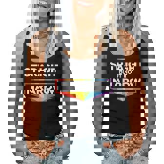 Rainbow Pride Month Lgbtq Ally Straight But Not Narrow Women Tank Top - Thegiftio UK