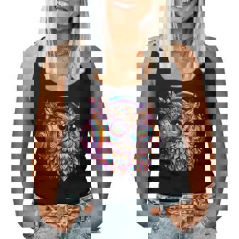 Rave Rainbow Owl House Edm Festival Raver Animal Edc 2025 Women Tank Top - Monsterry