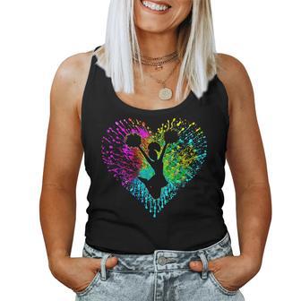 Retro Cheer Cheerleader Heart Tie Dye Girls Ns And Women Women Tank Top - Thegiftio UK