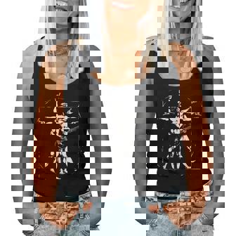Retro Vitruvian Man Guitar Rock Guitar Women Tank Top - Thegiftio UK