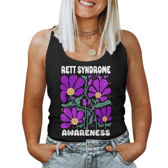 Rett Syndrome Purple Ribbon Wildflower Rett Syndrome Women Tank Top - Thegiftio UK