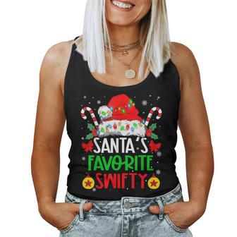 Santa's Favorite Swifty Merry Christmas Groovy Xmas Lights Women Tank Top - Thegiftio UK
