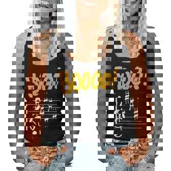 Scary Key Signature Boo Music Halloween Musician Teacher Women Tank Top | Seseable UK