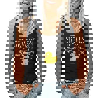 Seriously What The Duck Pun Ducks Lover Adorable Duck Women Tank Top - Monsterry