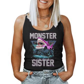Shark Monster Truck Sister Monster Truck Are My Jam Truck Women Tank Top - Thegiftio UK
