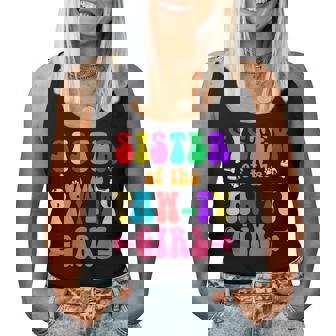 Sister Of The Paw-Ty Girl Dog Family Matching Party Groovy Women Tank Top | Seseable UK