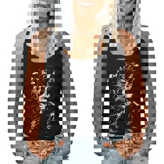 Skeleton Playing Guitar Music For Rock Band Women Tank Top | Seseable UK