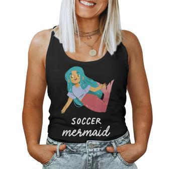 Soccer Mermaid Girl Sports Birthday Party Theme Women Tank Top - Monsterry