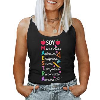 Soy Maestra De Español Spanish Teacher Bilingual Teacher Women Tank Top - Thegiftio UK