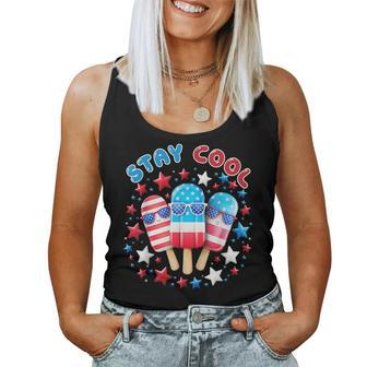 Stay Cool 4Th Of July Popsicle Boys Girls American Flag Women Tank Top - Monsterry