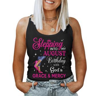 Stepping Into My August Girls High Heels Birthday Women Tank Top - Thegiftio UK
