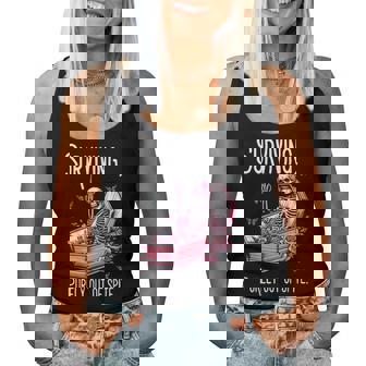 Surviving Purely Out Of Spite Skeleton Skull Sarcastic Women Tank Top - Thegiftio UK