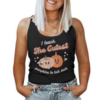 I Teach The Cutest Pumpkins To Talk Fall Speech Therapy Slp Women Tank Top - Thegiftio UK