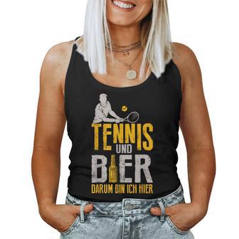 Tennis And Beer Darum Bin Ich Hier Tennis Tank Top Frauen - Geschenkecke