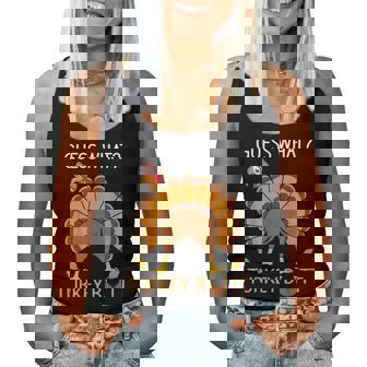 Thanksgiving Guess What Fuuny Turkey Fall Boys Women Women Tank Top | Mazezy