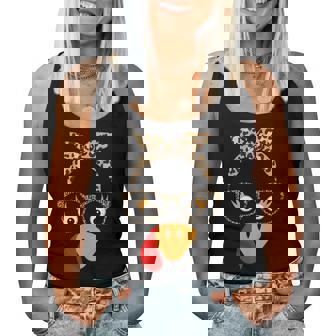 Thanksgiving Turkey Face Leopard Glasses For Girls Women Tank Top - Monsterry