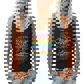 Tree Life Rainbow Lgbt Flag Gay Pride Ally Women Tank Top - Thegiftio UK