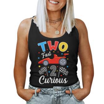 Two Fast 2 Curious Racing 2Nd Birthday Boy Girl Women Tank Top - Thegiftio UK