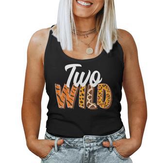 Two Wild 2Nd Birthday Family Zoo Animal Theme Baby Boy Girl Women Tank Top - Thegiftio UK