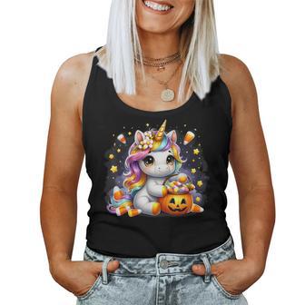 Unicorn Candy Corn Halloween Unicorn For Girls Unicorn Women Tank Top - Thegiftio UK