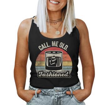 Vintage Bourbon Lover Call Me Old Fashioned Whiskey Women Tank Top - Thegiftio UK