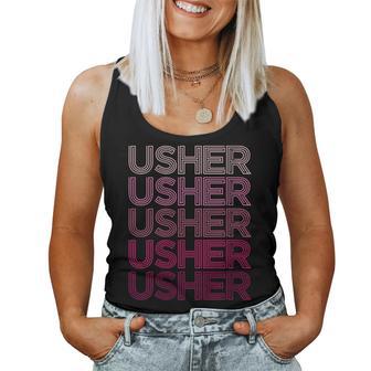 Vintage Retro Usher Name Women Tank Top - Thegiftio UK