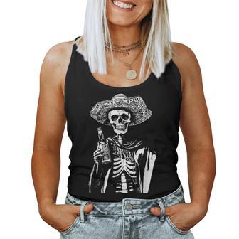 Vintage Skeleton Tequila Mexico Dia De Los Muertos Tank Top Frauen - Geschenkecke