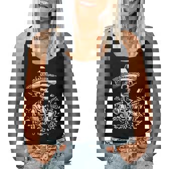 Vintage Skeleton Tequila Mexico Dia De Los Muertos Women Tank Top | Seseable UK