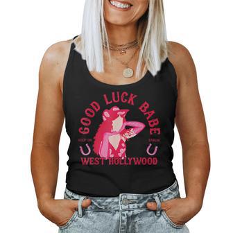 Western Cowgirl Good Luck Babe Dancing Disco Coquette Girls Women Tank Top - Thegiftio UK