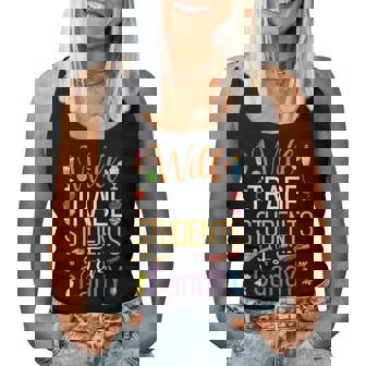 Will Trade Students For Candy Teacher Cute Halloween Costume Women Tank Top - Thegiftio