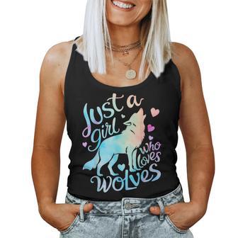 Wolf Lover Just A Girl Who Loves Wolves Women Tank Top - Thegiftio UK