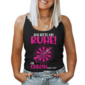 Women's Darts Ich Bitte Um Ruhe Die Chefin Wirft Jetzt Tank Top Frauen - Geschenkecke