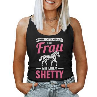 Women's Frau Mit Einem Shetland Pony Rider Tank Top Frauen - Geschenkecke