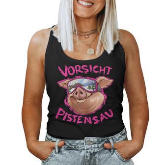 Women's Ski Rabbit Outfit Caution Pistensau Après Ski Party Tank Top Frauen - Geschenkecke