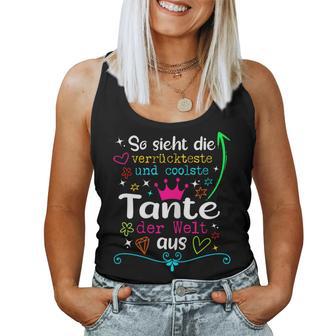 Women's With So Ssieht Die Madster And Coolste Aunt Der Welt Tank Top Frauen - Geschenkecke